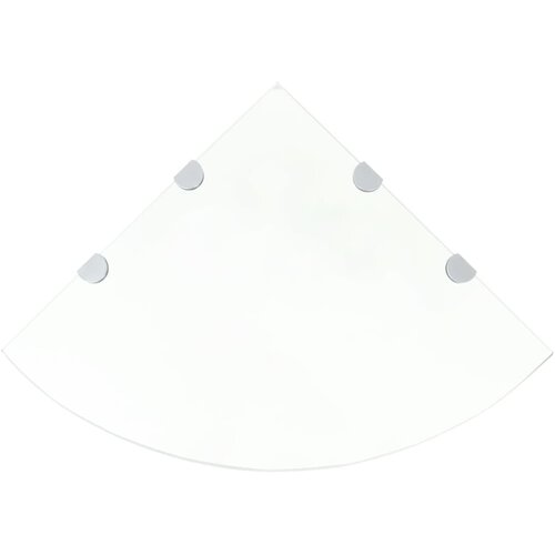 VidaXL Kutna polica s kromiranim nosačima staklena prozirna 45 x 45 cm Slike