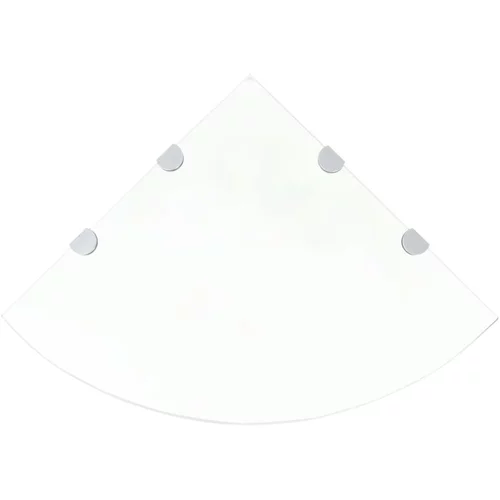 vidaXL Kutna polica s kromiranim nosačima staklena prozirna 45 x 45 cm