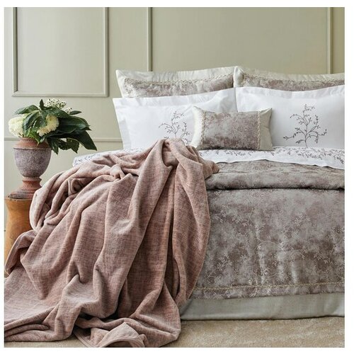 Apricitas perla prljavo roze komplet posteljina sa ukrasnim prekrivačem Slike