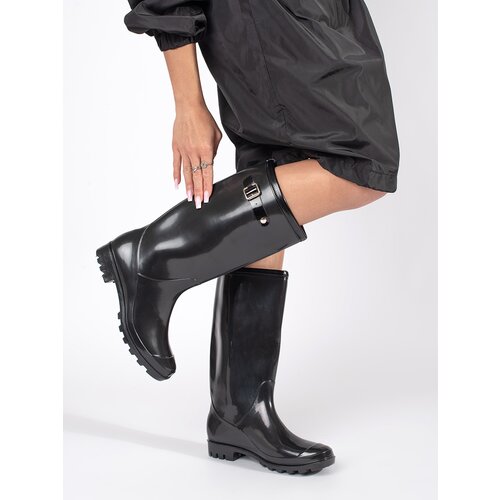 Shelvt Women's black patent leather wellingtons Cijene