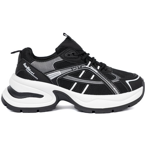 Shelvt Black sneakers with a breathable upper and a chunky white sole Slike
