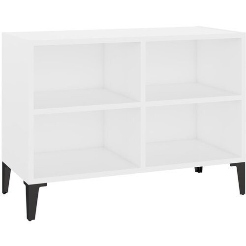 Maison Chic TV omarica - TV stojalo - Televizijska omarica s kovinskimi nogami bela 69,5x30x50 cm, (21699893) Slike