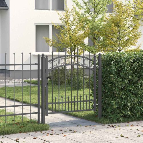 vidaXL Vrat z konico s ključavnico Siva 103 x 100 cm Jeklo Cene