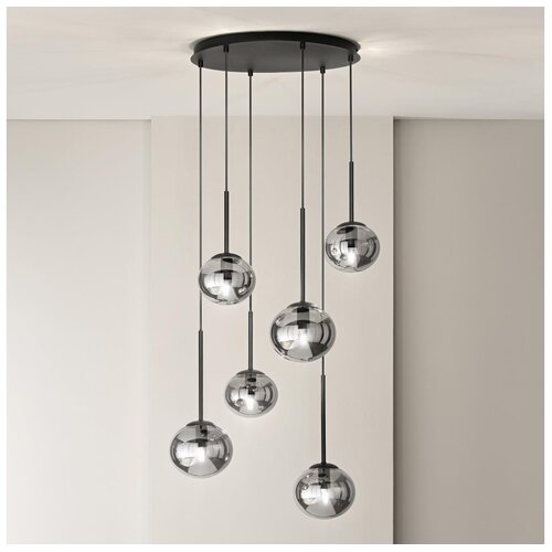  Ondaluce - Visilica na sajli JEWEL 6xE14/10W/230V &Oslash; 55 cm crna/zadimljena crna Cene