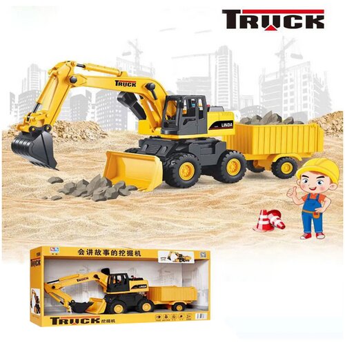 Olimp Sport Rovokopač Bager sa prikolicom na baterije 52x15,5x20cm Truck 073039 Cene