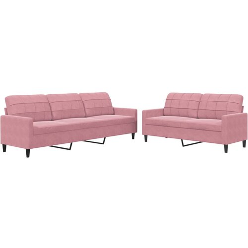  2-dijelni set sofa s jastucima ružičasti bar&amp;scaron;unasti Slike