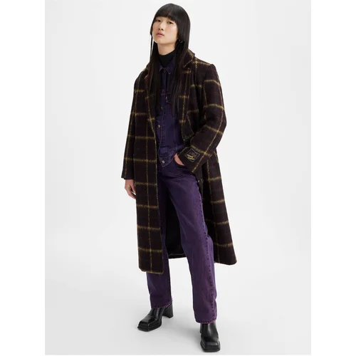 Levi's Levi&#39;s Dark brown checkered coat with wool Levi&#39;s® Off Campus - Ladies