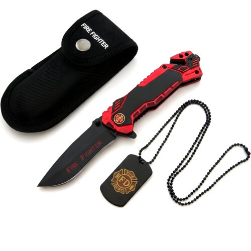  Outdoorovski nož QF - 40792 - Crvena / Crna KP40792 Slike