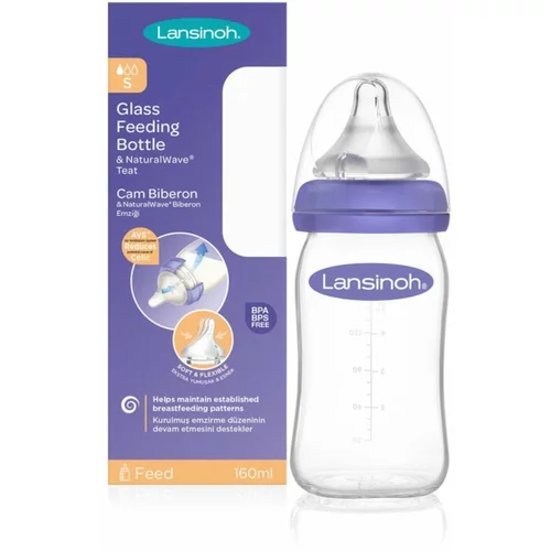 Lansinoh NaturalWave Glass steklenička za dojenčke Slow 160 ml