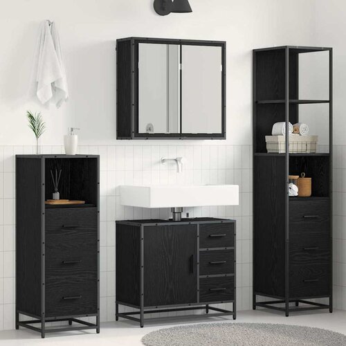 vidaXL set namještaja za kupaonicu 4 pcs crni hrast 65 x 33 x 60 cm Cijene