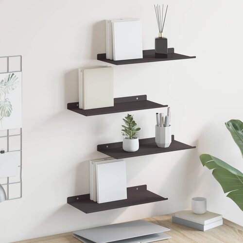  Lebdeća polica Zidne 4 pcs Crna 40 x 18 x 2,5 cm Čelik Cene