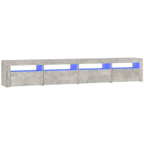 Maison Chic TV omarica - TV stojalo - Televizijska omarica z LED lučkami betonsko siva 240x35x40 cm, (21700507) Slike