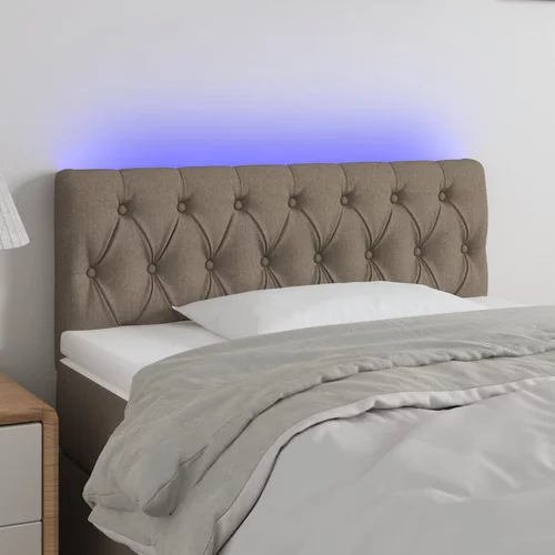 vidaXL LED posteljno vzglavje taupe 90x7x78/88 cm blago