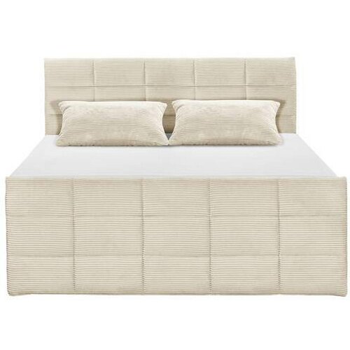MID.YOU POSTELJA BOXSPRING 180 cm x 200 cm , tekstil, leseni material krem barve Slike