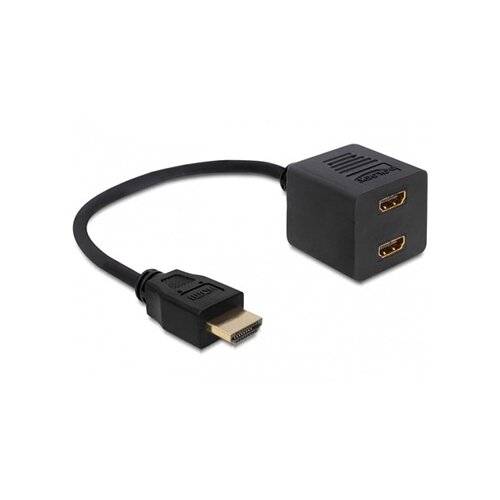 Delock 65226 HDMI adapter [1x mu&amp;scaron;ki konektor HDMI - 2x ženski konektor HDMI] crna 12.00 cm Slike