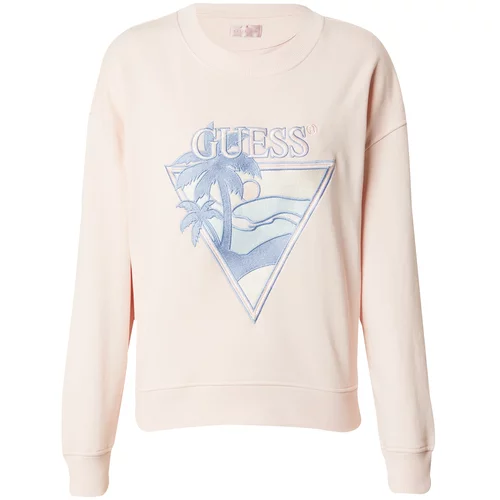 Guess Sweater majica sivkasto plava / roza