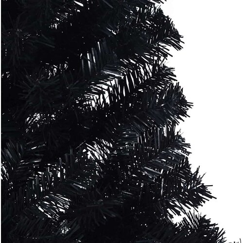 VidaXL Umjetno predsvijetljeno božićno drvce Crna 180 cm PVC Slike