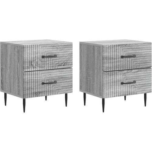  Noćni ormar s ladicama 2 pcs Siva sonoma 43 x 34,5 x 47,5 cm Cene