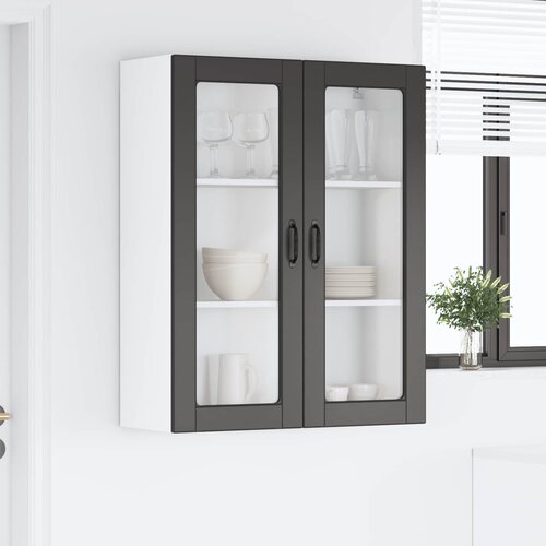  Zidni stakleni ormarić Crna 80 x 31 x 100 cm Konstruirano drvo Slike
