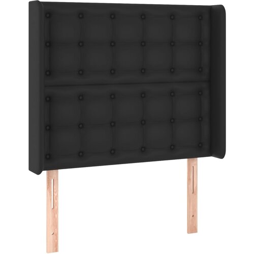Maison Chic posteljno vzglavje - vzglavna omarica - nočna omarica z u&amp;scaron;esi črno 93x16x118/128 cm umetno usnje, (21707955) Slike