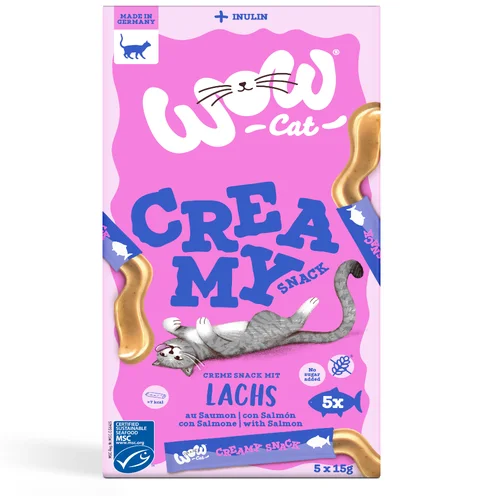 WOW Cat Creamy Snack 5 x 15 g - Losos