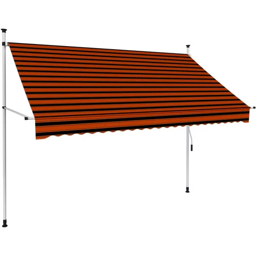  ročno zložljiva tenda 250 cm oranžna in rjava