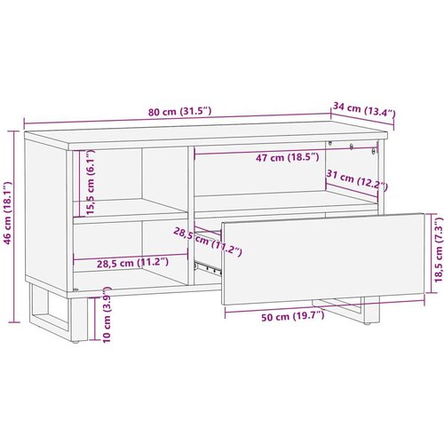 vidaXL TV omarica 80x34x46 cm trden akacijev les Cene