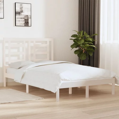 vidaXL Okvir za krevet masivno drvo bijeli 120x190 cm 4FT mali bračni