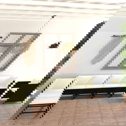 Poli 8-dijelna vrtna garnitura od poliratana s jastucima crna Cijene