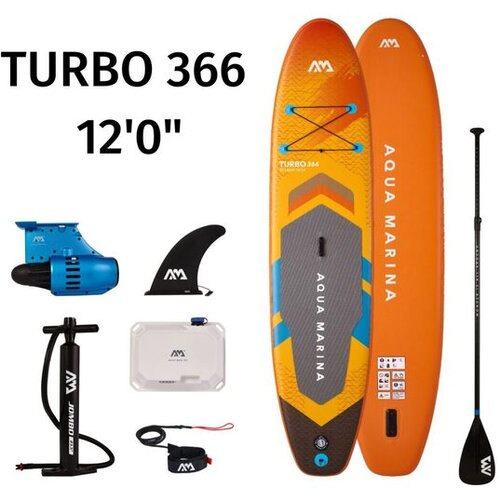 Aqua Marina SUP-daska Turbo (D x &amp;Scaron; x V: 366 x 84 x 15 cm, Nosivost: 170 kg, 1 Kom., Napuhivanje) Slike
