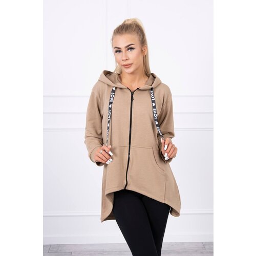 Kesi Sweatshirt with longer back and camel hood Slike