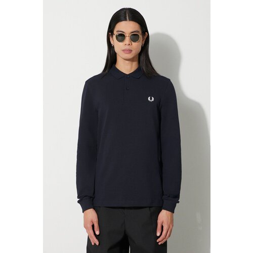 Fred Perry Pamučna majica dugih rukava boja: tamno plava, s aplikacijom, M6006.608 Slike