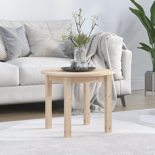 vidaXL Klubska mizica Ø 55x45 cm trdna borovina Cene