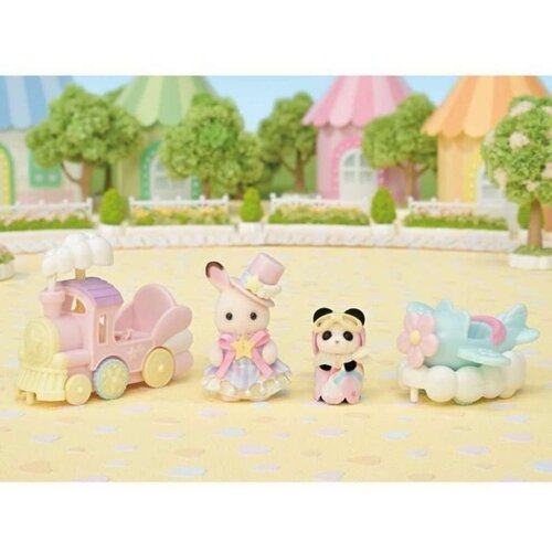  Playset Sylvanian Families Amusement Park Ride - Plane &amp;amp;amp Train Pisana Slike