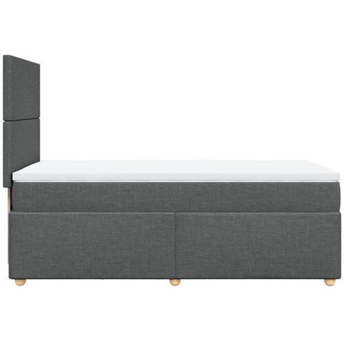  Krevet s oprugama i madracem tamnosivi 100 x 200 cm od tkanine Slike