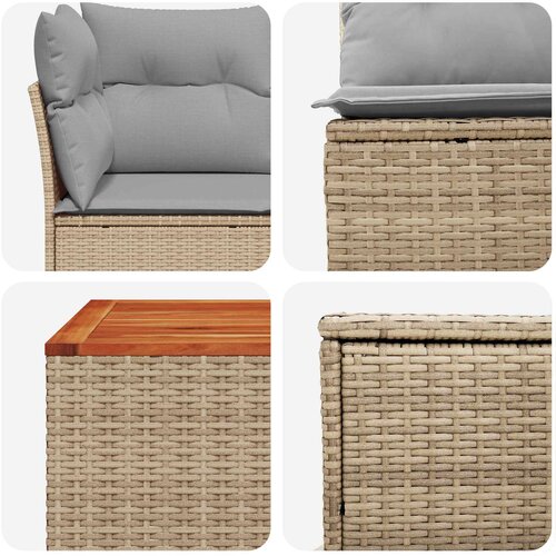  Set sofe 8 kom. Bež i svijetlo siva Poli Rattan i čelik Slike
