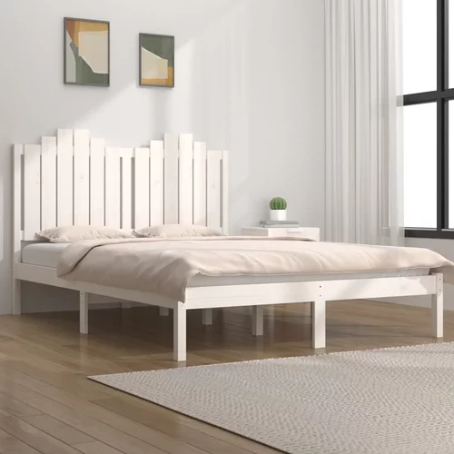  Okvir za krevet bijeli od borovine 120 x 190 cm 4FT mali bračni