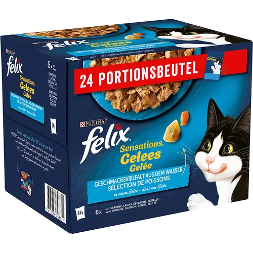 Felix "Sensations" vrečke 24 x 85 g - Sardine, losos, saj, postrv