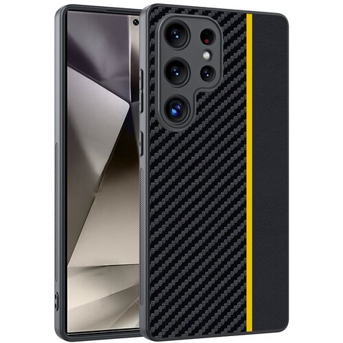 CARBON FIBER Texture maska za Samsung Galaxy S25 Ultra - Black/ Yellow Cijene
