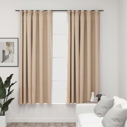  Zavjese za zamračivanje s kukama 2 kom bež 140 x 175 cm Cijene