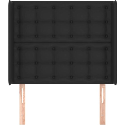  Uzglavlje s u&amp;scaron;ima crni 83x16x118/128 cm od umjetne kože Slike