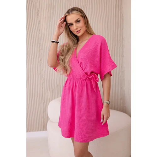 Kesi Włoski Muslin dress with waist pink