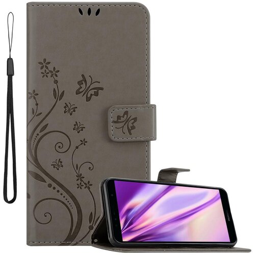 Cadorabo Honor 7A/Huawei Y6 PRIME 2018 v klasična črna - ovitek v cvetličnem dizajnu z magnetnim zapiranjem, stoječo funkcijo in režami za kartice, (20558765) Cene