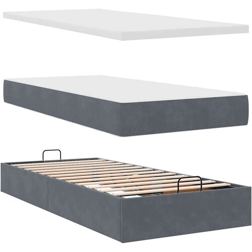 VidaXL okvir kreveta s madracima tamnosivi 80x200cm bar&amp;scaron;unasti Slike
