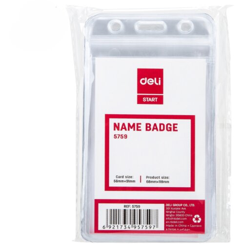 Deli Uložak za ID karticu E5759, Vertikalni, 56x91mm, 10 komada Slike