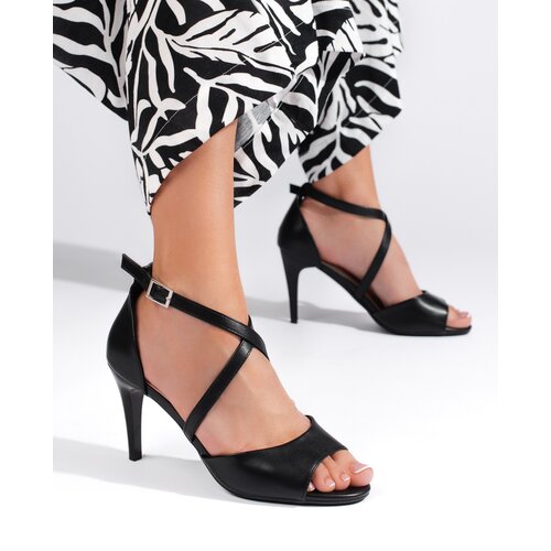 Sergio Leone Stylish women's stiletto sandals black Cijene