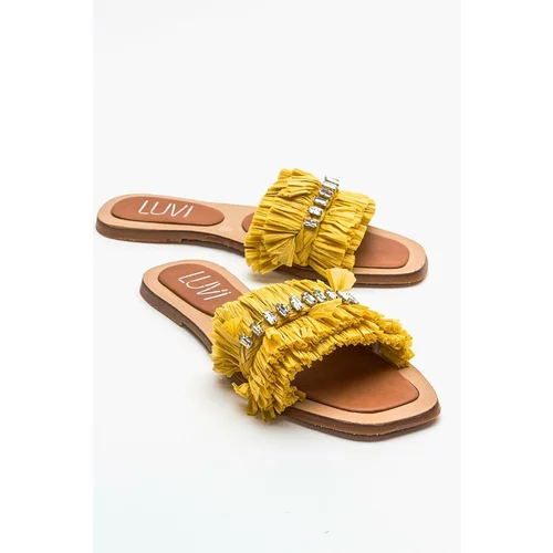 LuviShoes LUPE Yellow Stone Women's Slippers