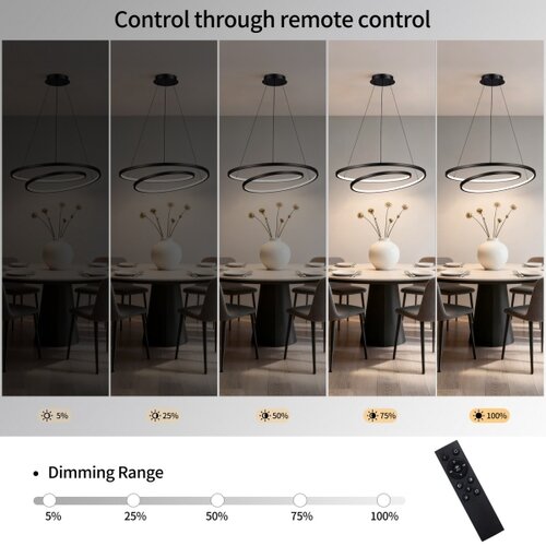  Brilagi-LED prigu&amp;scaron;iva luster na sajli TWISTER LED/75W/230V prečnik 70 cm crna +DO Slike