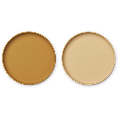 Liewood 2 dijelni set tanjura od silikona brandon golden caramel/safari mix Cijene