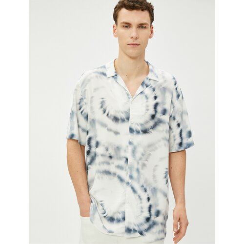 Koton Summer Shirt Turndown Collar Abstract Print Detailed Viscose Fabric Slike